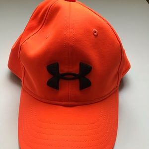 Neon Orange Youth Under Armour Baseball Hat